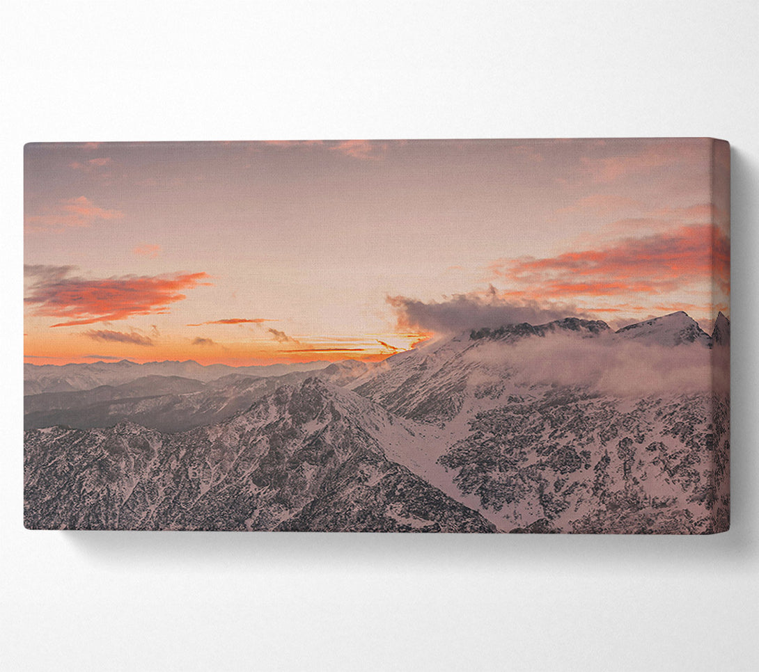  A Canvas Print of Crimson Peaks At Sunset Canvas Art