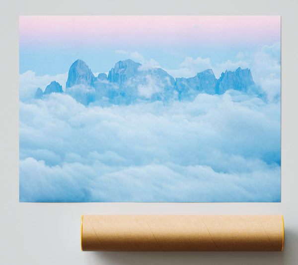 Blue Serenity Above Peaks Print