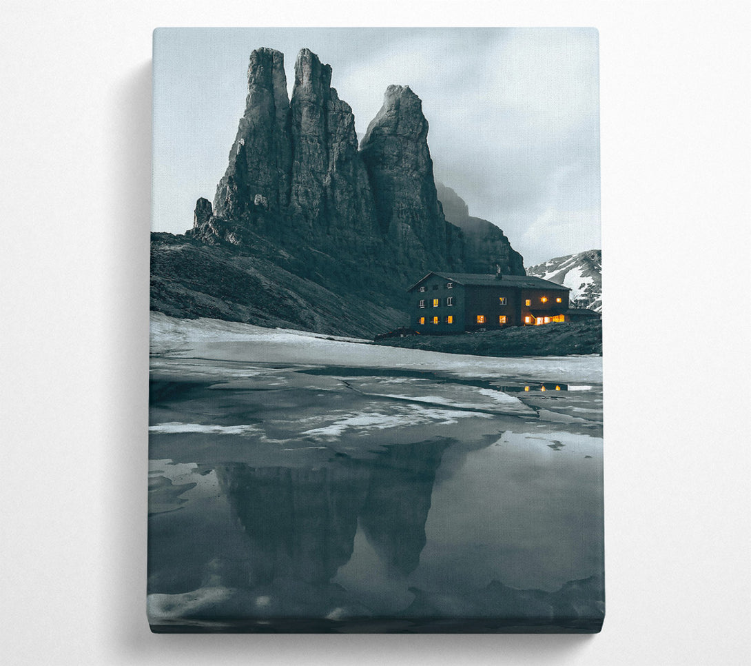  A Canvas Print of Teal Mountain Reflection Canvas Wall Art