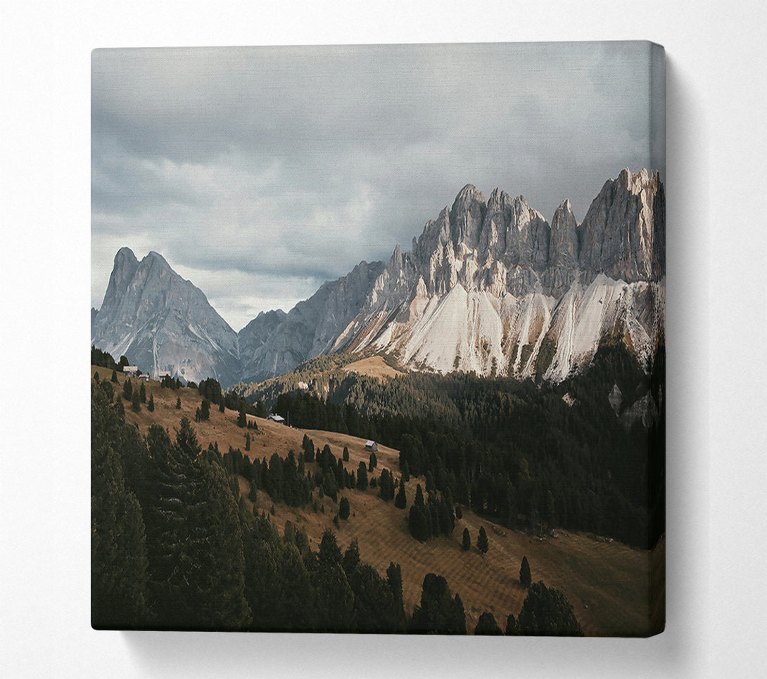  A Canvas Print of Grey Sky Mountain Range Canvas Art