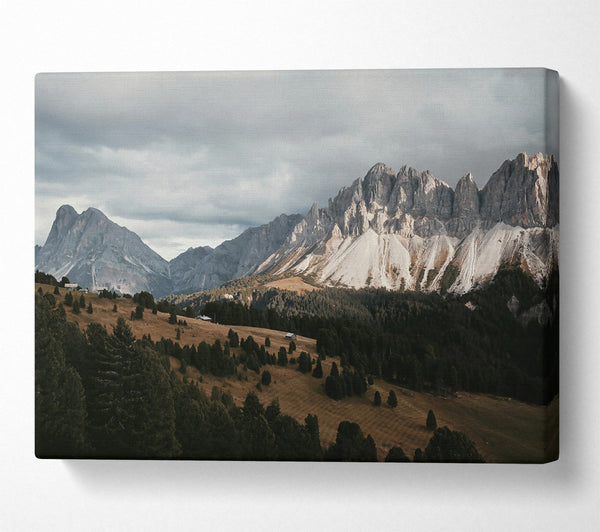  A Canvas Print of Grey Sky Mountain Range Canvas Art