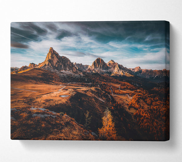  A Canvas Print of Golden Mountain Range Canvas Print