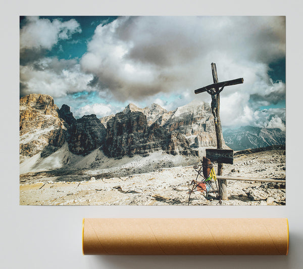 Blue Skies, Grey Cross Poster