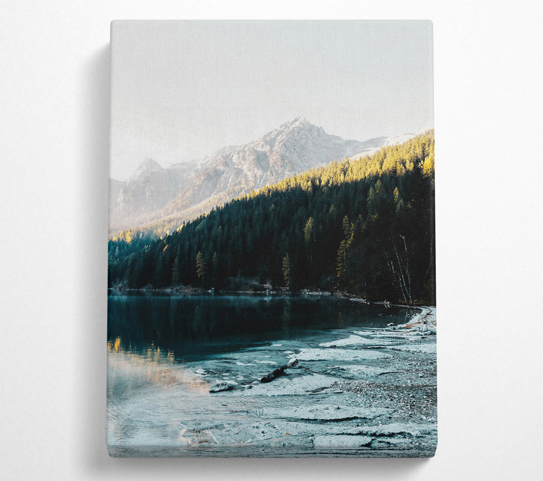  A Canvas Print of Teal Mountain Reflections Canvas Print