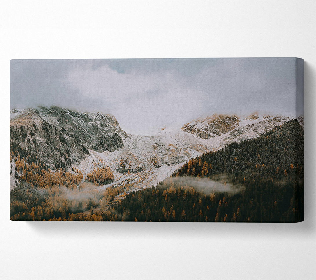  A Canvas Print of Golden Mist Mountains Canvas Art
