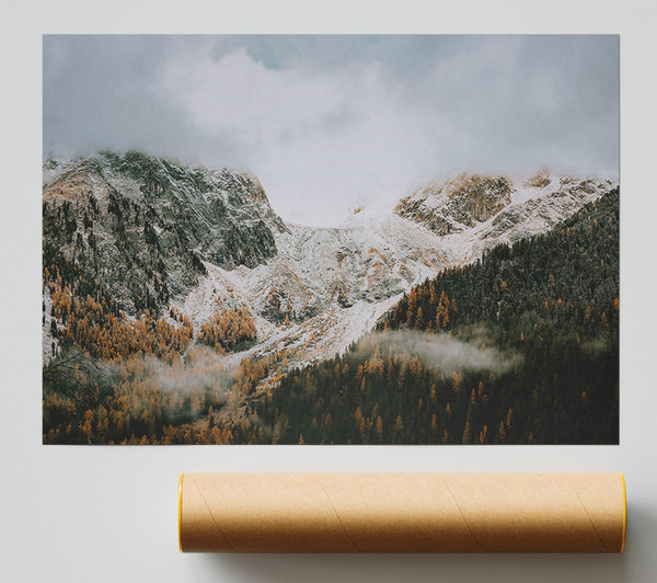 Golden Mist Mountains Print