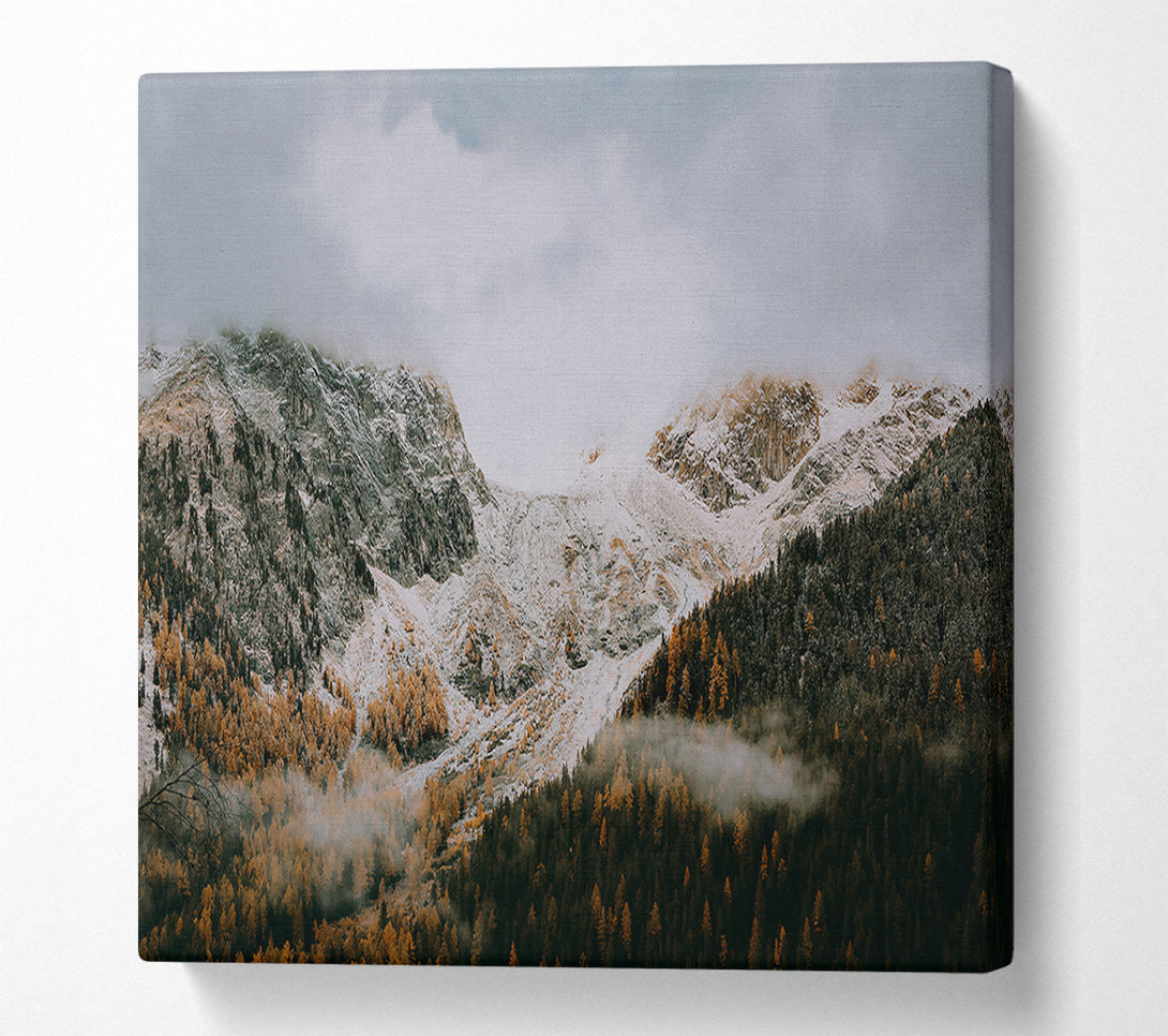  A Canvas Print of Golden Mist Mountains Canvas Art