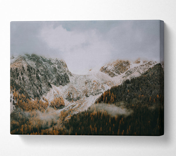  A Canvas Print of Golden Mist Mountains Canvas Art