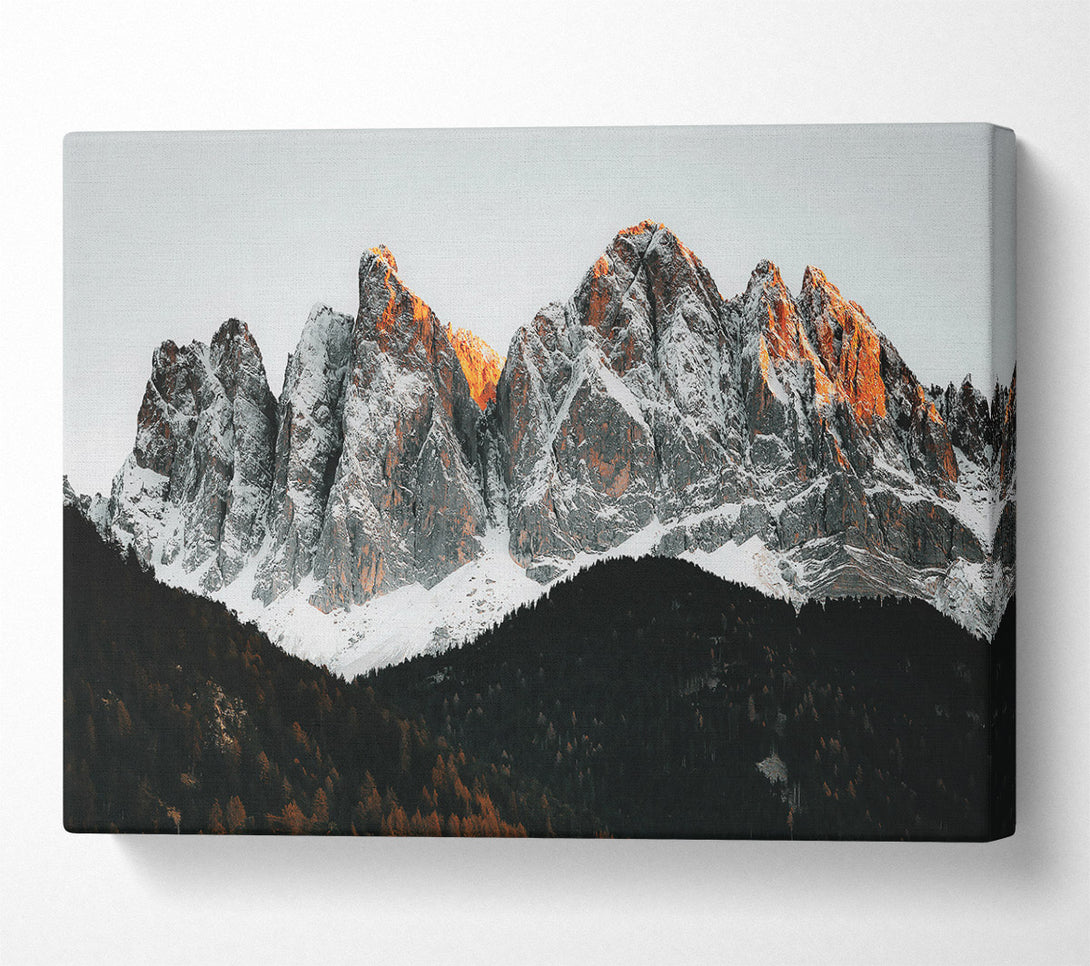  A Canvas Print of Golden Mountain Peaks Canvas Print