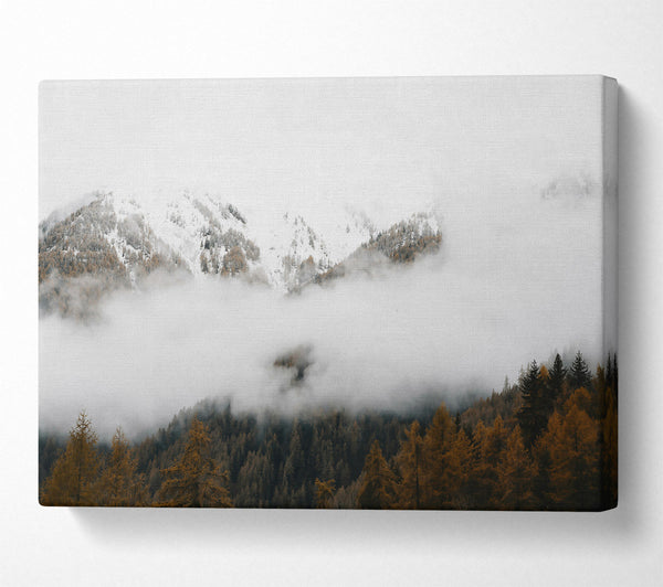  A Canvas Print of White Mountains In Fog Canvas Art