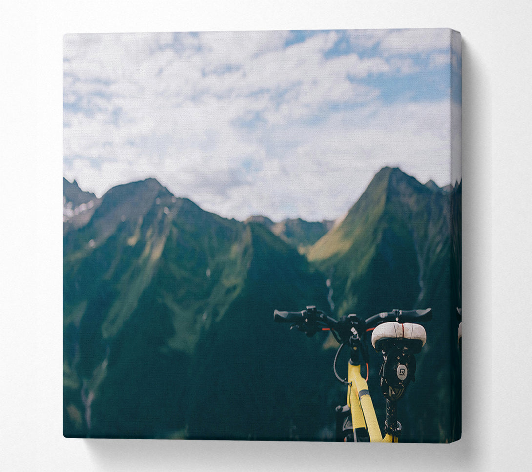  A Canvas Print of Yellow Bike Summits Canvas Art