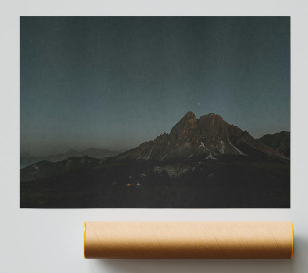 Starry Brown Mountain Poster