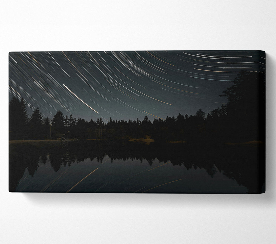  A Canvas Print of Black Night Trails Canvas Wall Art