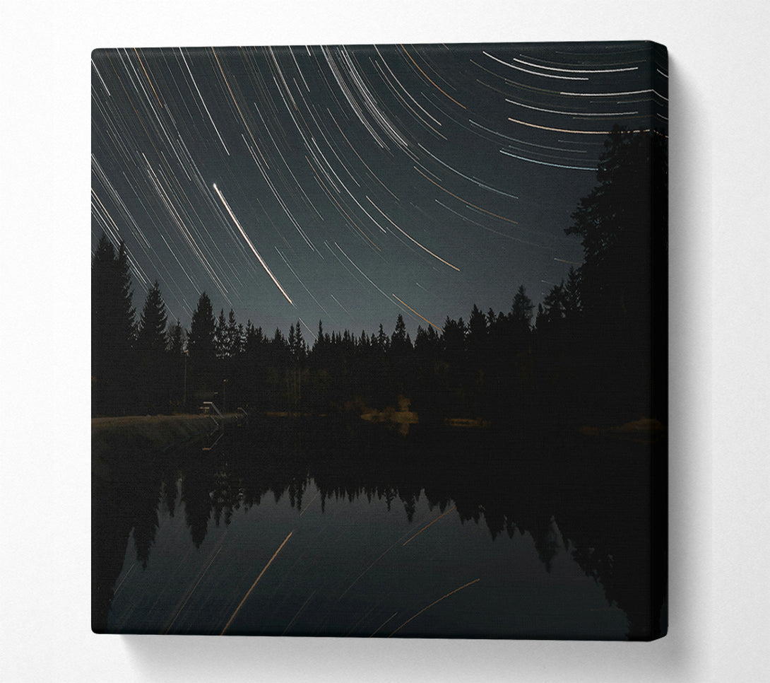  A Canvas Print of Black Night Trails Canvas Wall Art