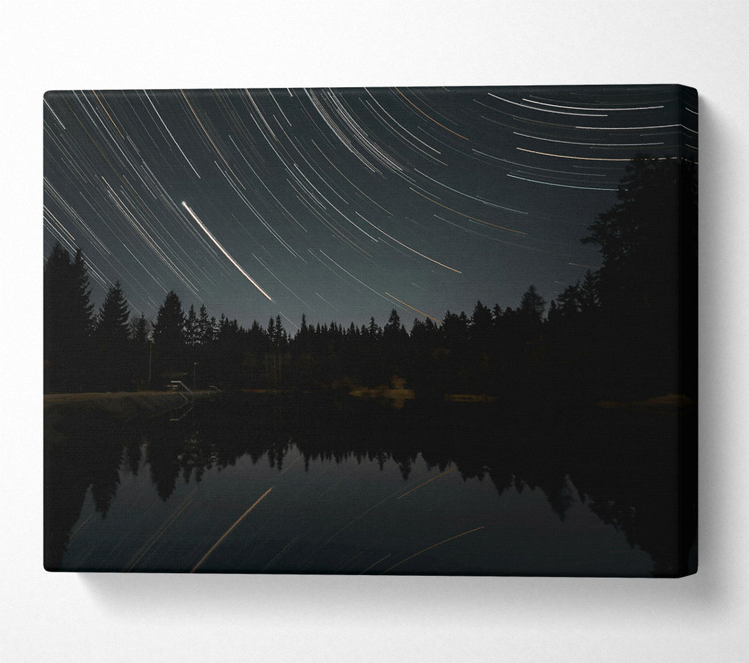  A Canvas Print of Black Night Trails Canvas Wall Art
