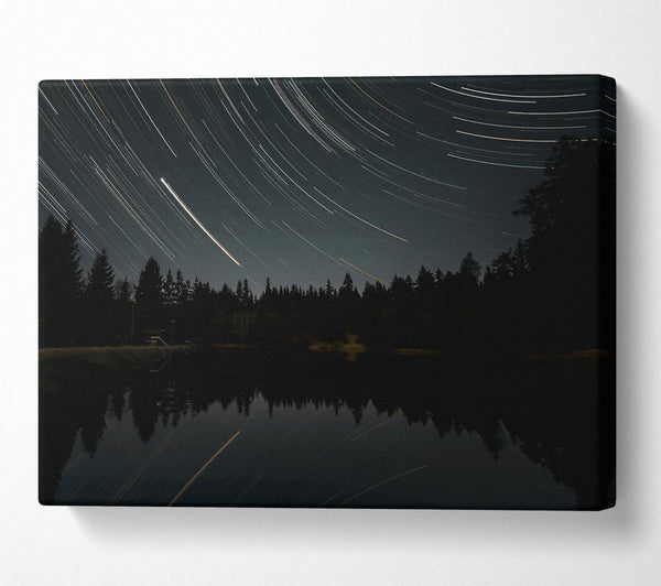  A Canvas Print of Black Night Trails Canvas Wall Art