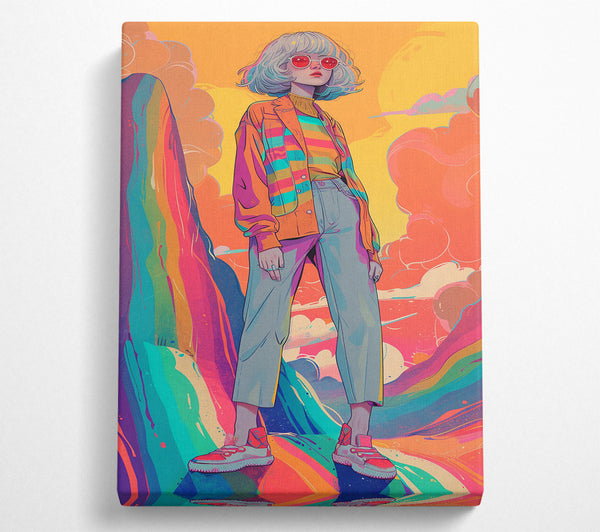  A Canvas Print of Rainbow Girl Canvas Wall Art
