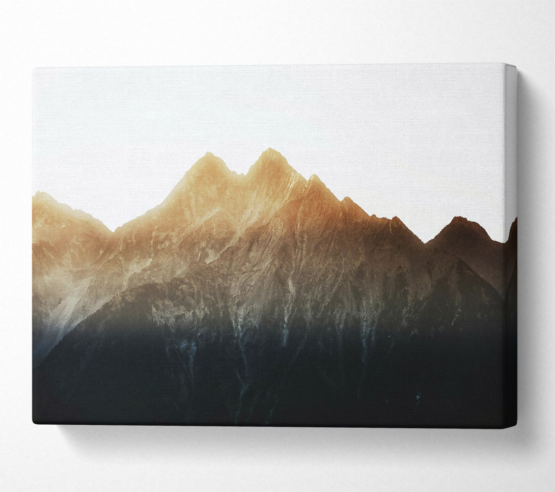  A Canvas Print of Golden Mountain Peaks Canvas Print