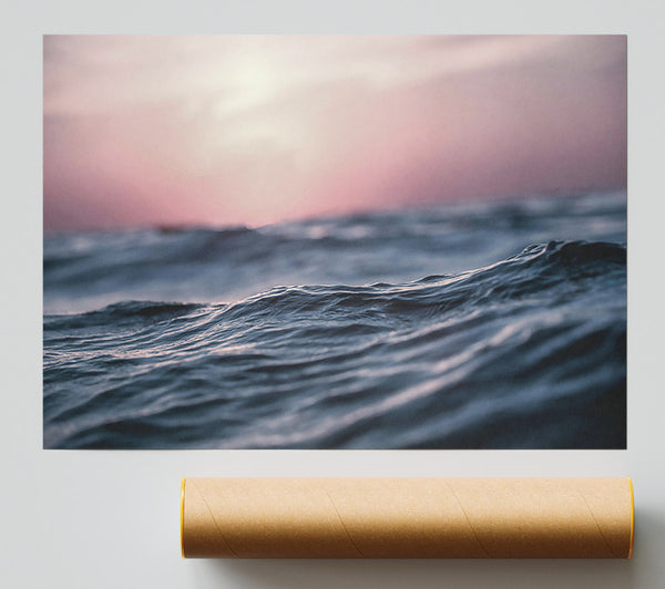 Pink Sky, Blue Waves Giclee Print