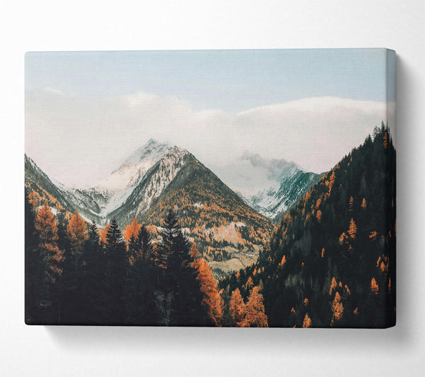  A Canvas Print of Orange Peaks And Fog Canvas Wall Art