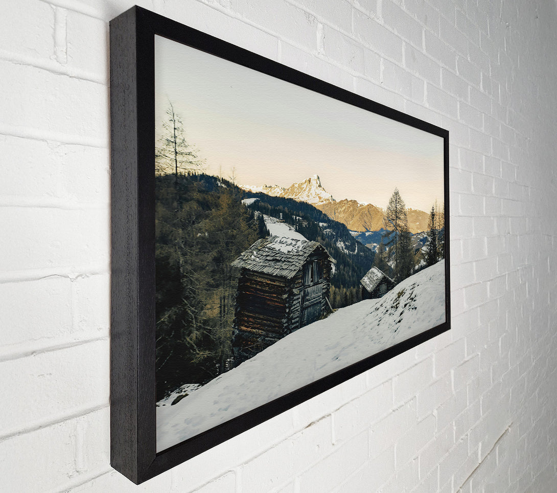  A Canvas Print of Golden Mountain Cabins Canvas Wall Art