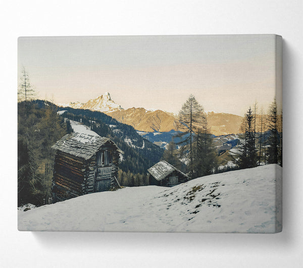  A Canvas Print of Golden Mountain Cabins Canvas Wall Art