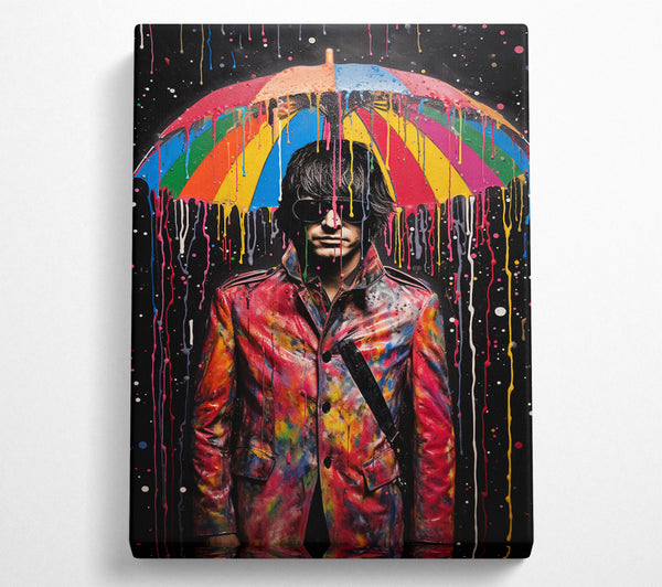  A Canvas Print of Rainbow Umbrella Man Canvas Print
