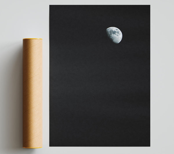Silver Crescent Moon Poster