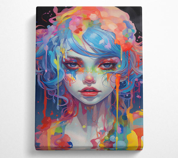  A Canvas Print of Rainbow Woman Face Canvas Art