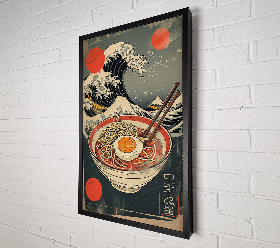  A Canvas Print of Ramen Egg Great Wave Canvas Print