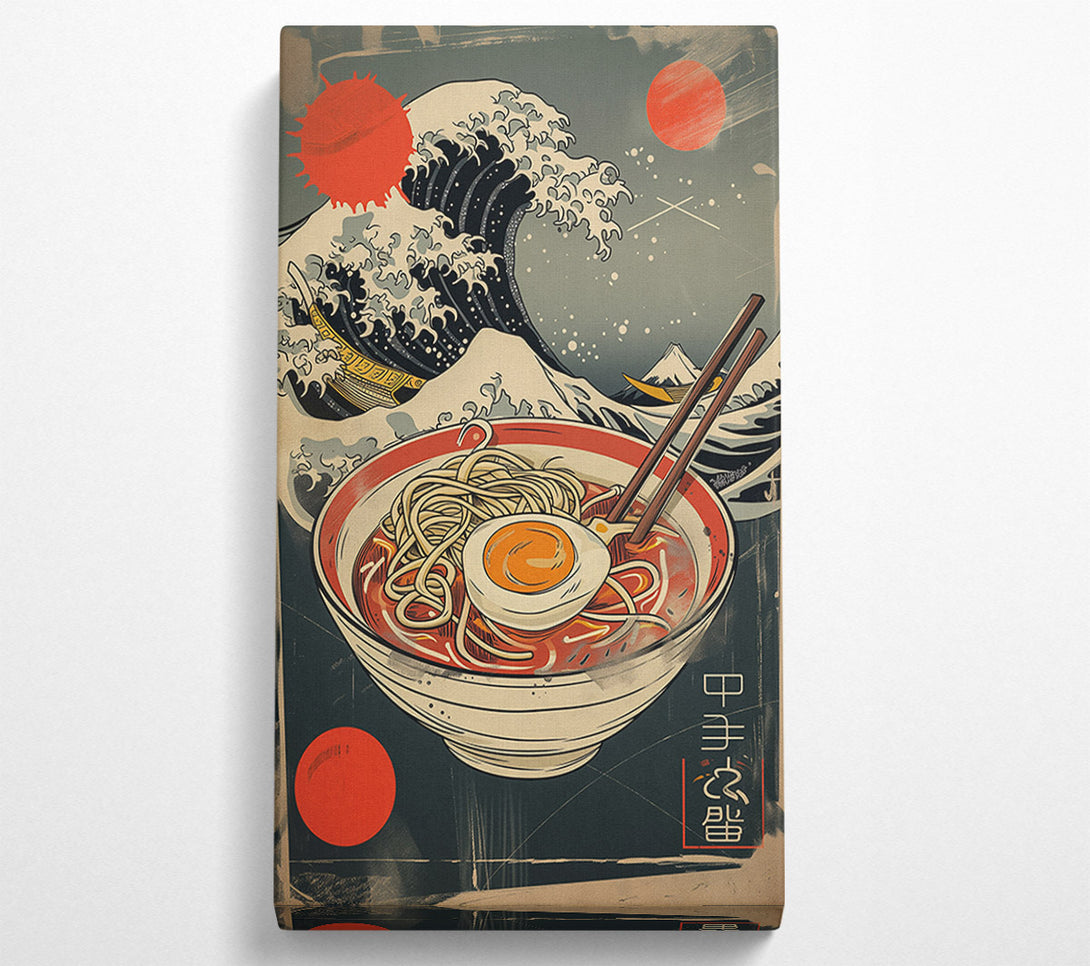  A Canvas Print of Ramen Egg Great Wave Canvas Print