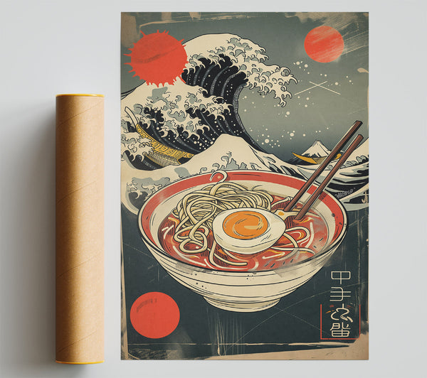 Ramen Egg Great Wave Poster