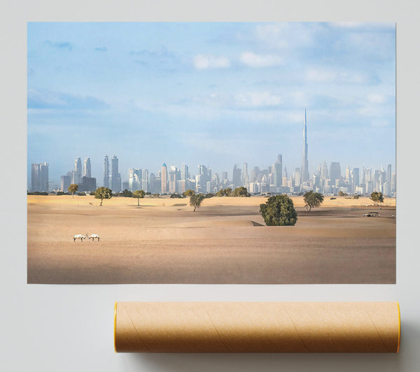 Golden Dunes Skyline Giclee Print