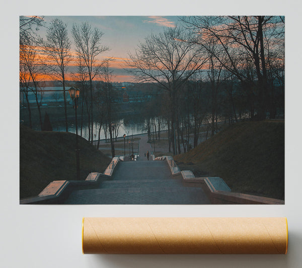 Orange Dusk Steps Print