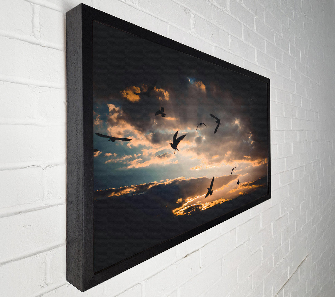  A Canvas Print of Golden Sky Flight Canvas Wall Art