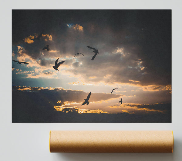 Golden Sky Flight Print