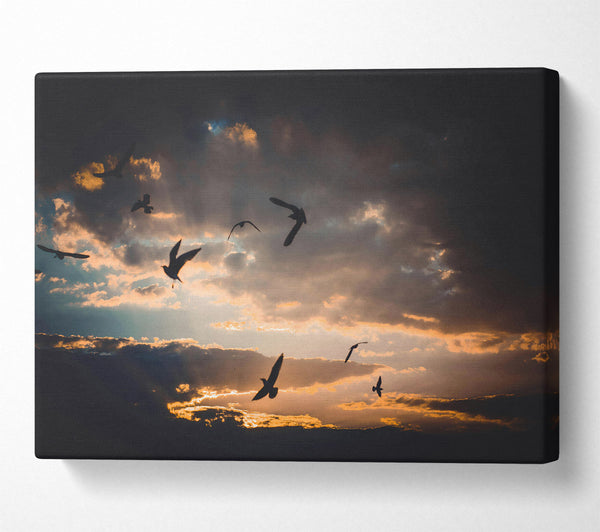  A Canvas Print of Golden Sky Flight Canvas Wall Art