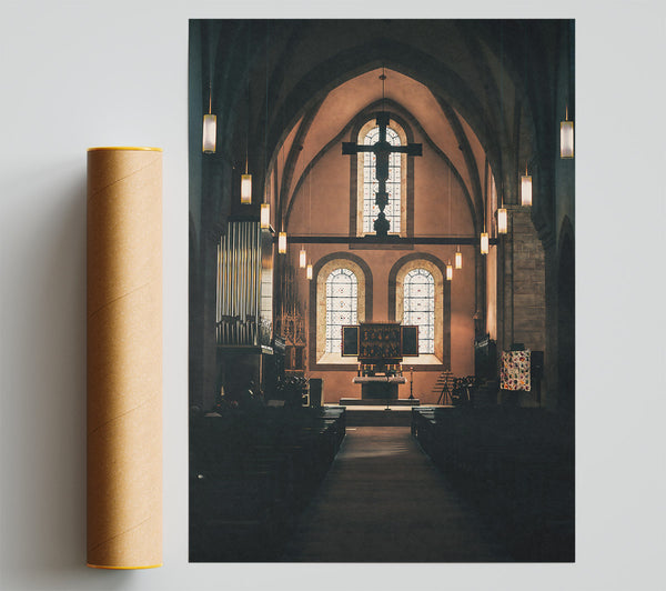 Golden Church Interior Giclee Print