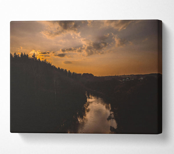  A Canvas Print of Golden Hour River Canvas Art