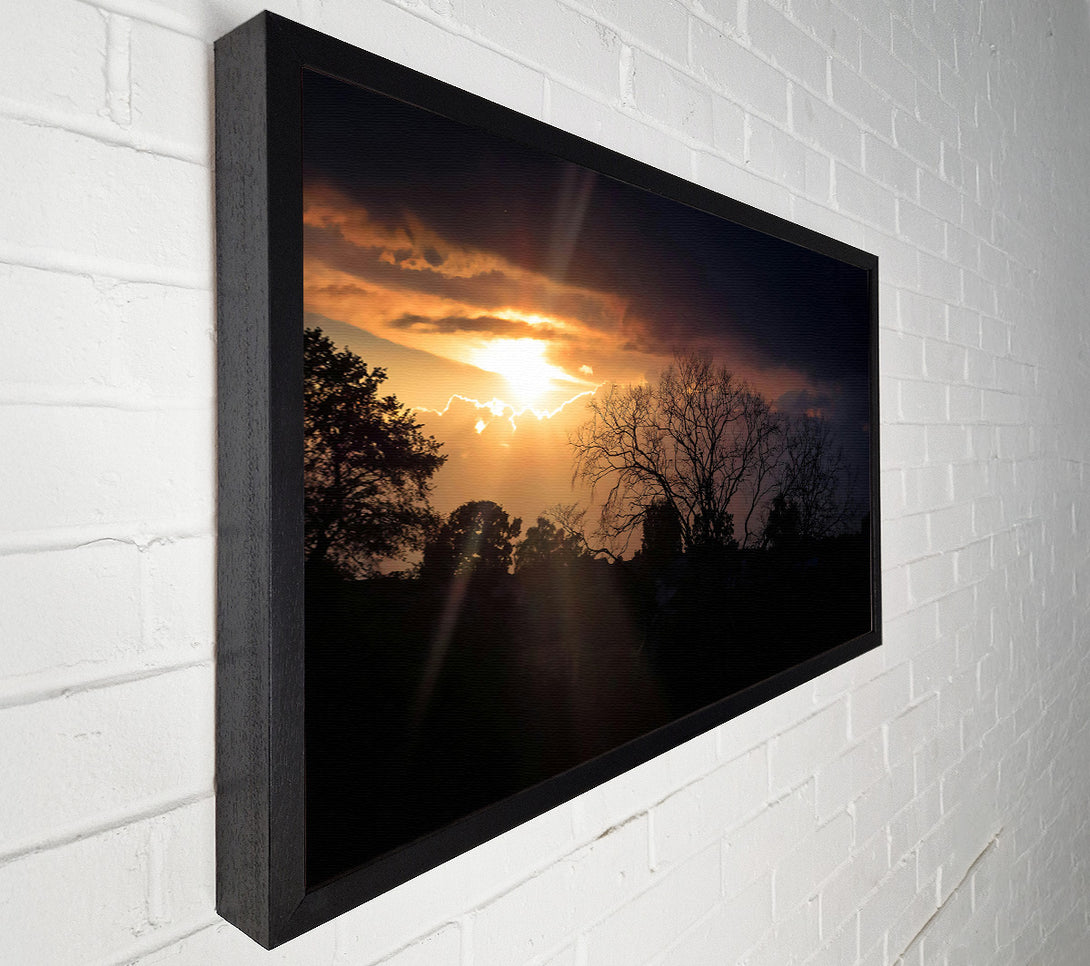 A Canvas Print of Golden Sunset Silhouettes Canvas Art
