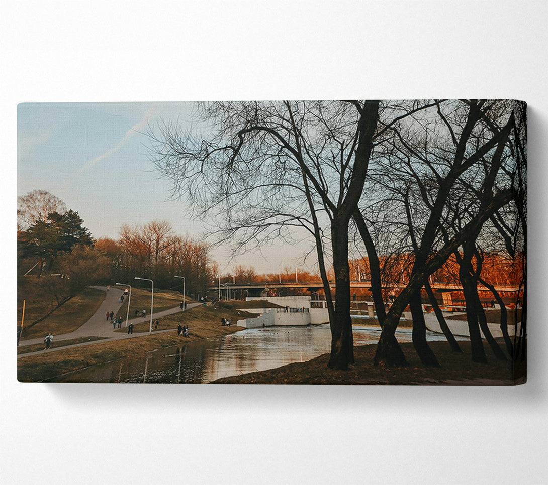  A Canvas Print of Golden River Trees Canvas Wall Art