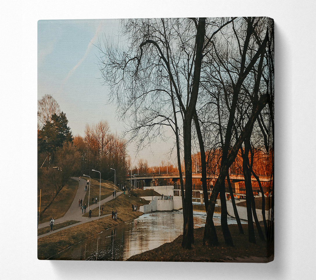  A Canvas Print of Golden River Trees Canvas Wall Art