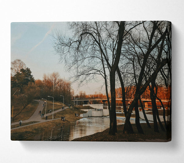  A Canvas Print of Golden River Trees Canvas Wall Art