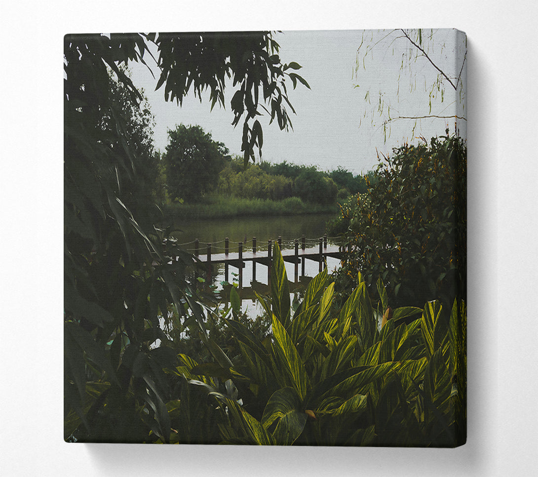  A Canvas Print of Golden Green Bridge Canvas Art