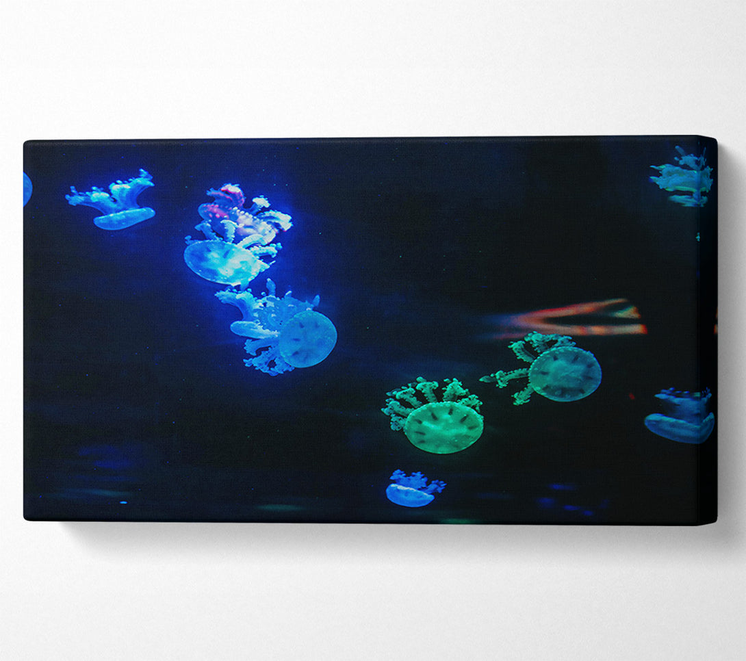  A Canvas Print of Blue Jellyfish Symphony Canvas Print