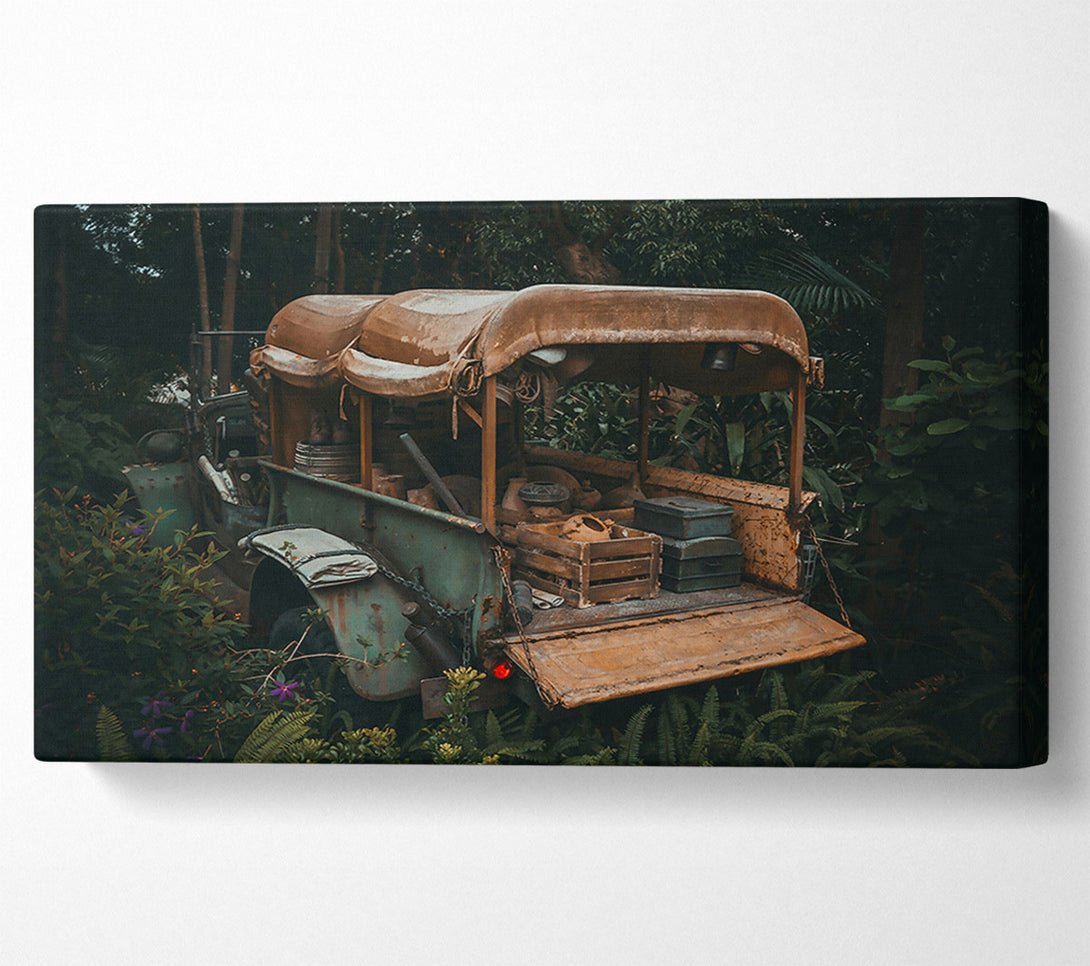  A Canvas Print of Rusty Green Jungle Truck Canvas Print