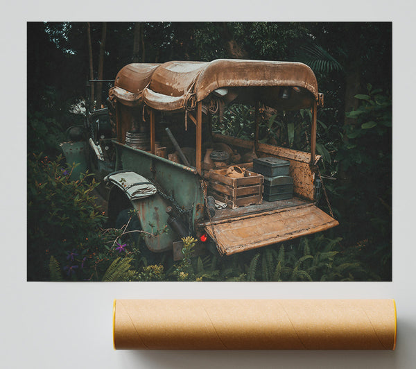 Rusty Green Jungle Truck Giclee Print