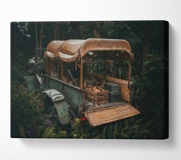  A Canvas Print of Rusty Green Jungle Truck Canvas Print