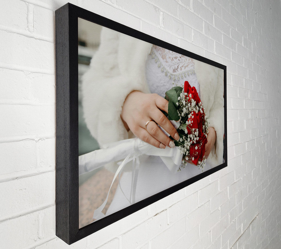  A Canvas Print of Red Roses And White Lace Canvas Print