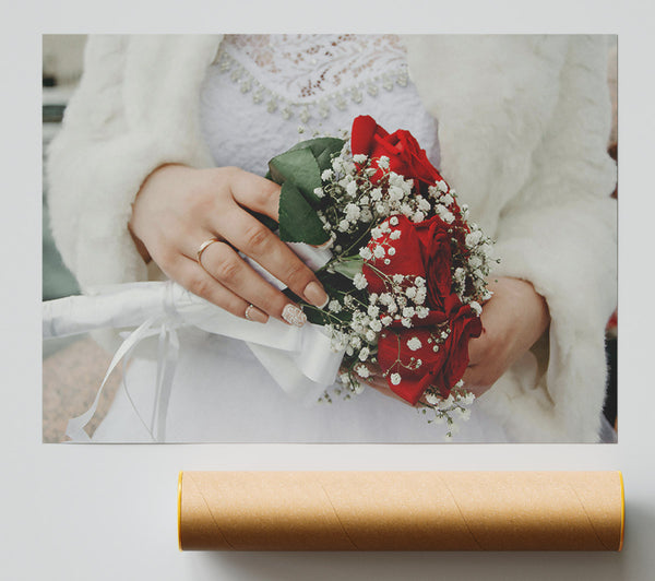 Red Roses And White Lace Giclee Print